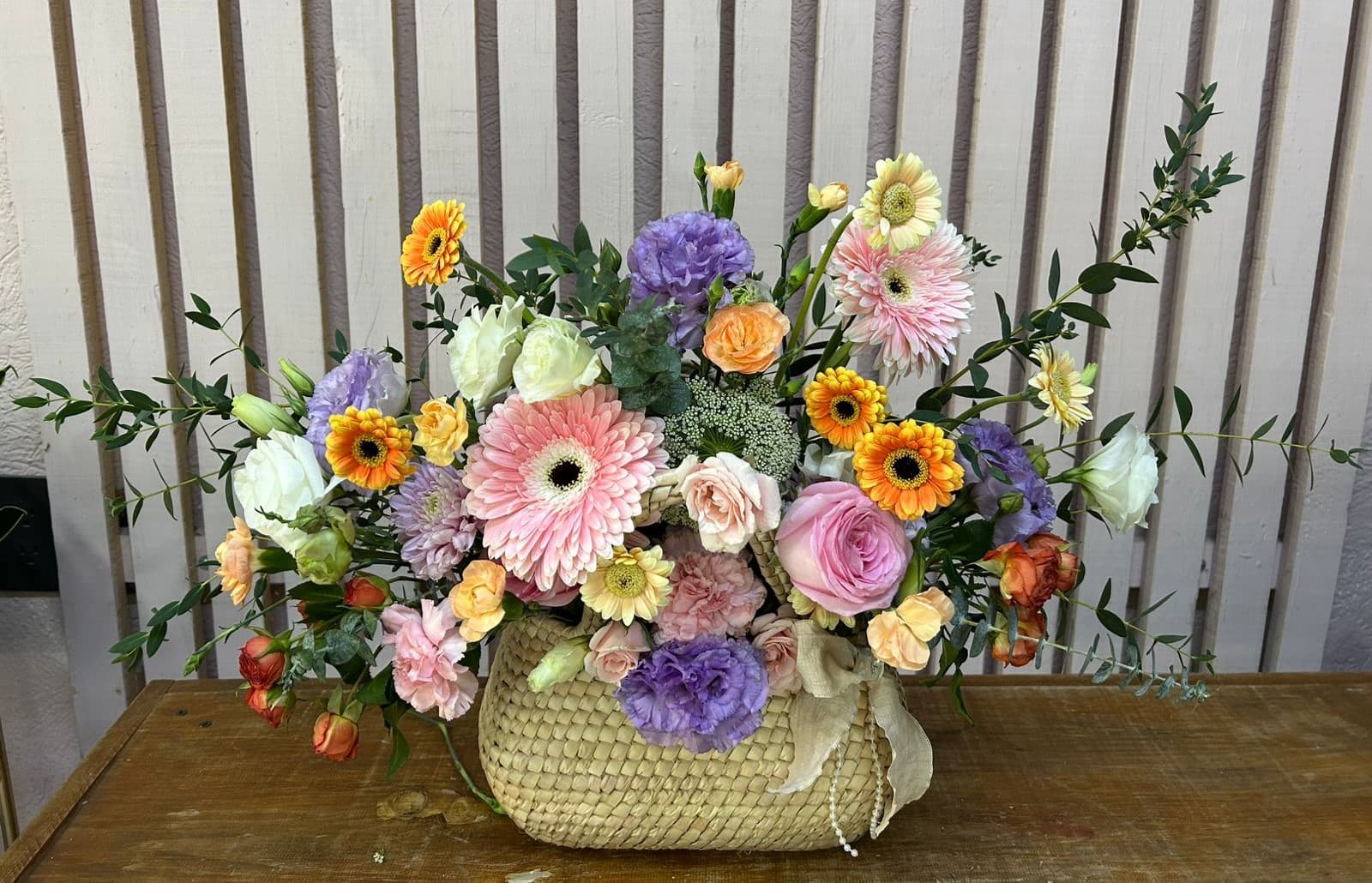 Canasta de palma tipo bolsa "Puro Querer"