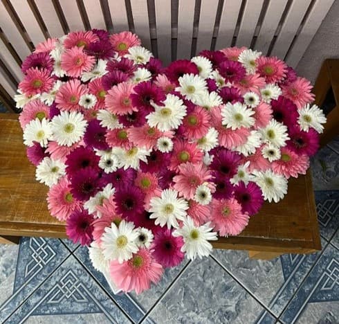 Corazón gigante plus con 100 gerberas de colores